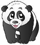 Cute small panda - vector illustration.