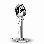 illustration of retro mic on white background