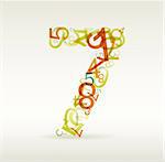 Number seven made from colorful numbers -  check my portfolio for other numbers