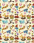 cartoon kid toy seamless pattern