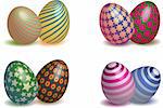 Colorful Easter eggs isolated in white background