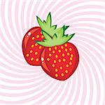 Appetizing Strawberry. Illustration on an abstract pink background