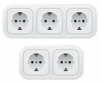 Realistic illustration of different forms outlets. Vector illustration on white background