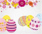 Easter greeting card with eggs.