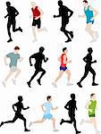 marathon runners - vector illustration