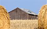 Barn and Hay Bales Canada