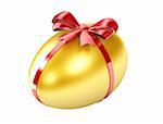 Illustration of gold egg with a bow