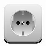 Illustration of electric power outlet  on a white background.