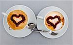 tow Cups of cappuccino with heart