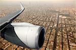 airplane wing aircraft turbine flying over Mexico DF city