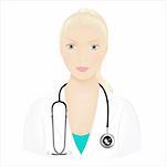 Woman Doctor Icon, Isolated On White Background, Vector Illustration