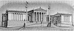 Academy of Athens on 100 Drachmai 1967 banknote from Greece. It is the national academy of Greece, and the highest research establishment in the country. The Academy's main building is one of the major landmarks of Athens.