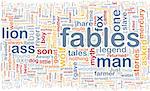 Background concept wordcloud illustration of fables