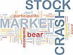 Background concept wordcloud illustration of stock market crash