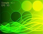 Abstract green wave. Vector design illustration background