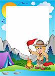 Summer frame with scout theme 5 - vector illustration.