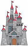 Medieval and fantasy castle. Cartoon vector isolated object