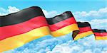 Germany flag ribbon high in the sky. 3d concept illustration