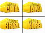 Made in Korea, China, Japan, Brazil set