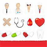 Medical Icons Set, Isolated On White Background, Vector Illustration