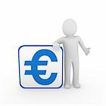 3d man human euro blue money business finance