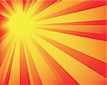 Vector illustration of Orange Wallpaper with Beams , special sunburst effect for any type of background, easy to edit