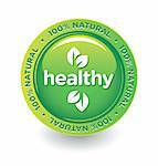 Healthy label or sticker for food and product packaging - vector suitable for web or print use;