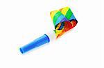 Colorful party blower isolated on white background