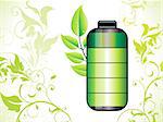 abstract eco green battery icon vector illustration