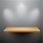 3d isolated Empty shelf for exhibit. Vector illustration.