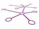 3d network connection circle purple social global internet