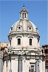 Traian column and Santa Maria di Loreto in Rome, Italy