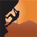 Rock climbing. Vector illustration for you design