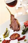 closeup of grilled lamb chops