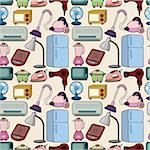 seamless cartoon home appliance pattern