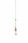 metal angling bait on white background