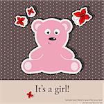 Vector greeting card for baby girl shower