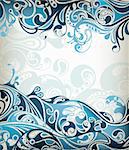 Illustration of abstract flowing scroll background.