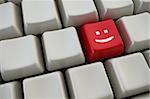 keyboard with smile button 3d rendering