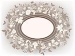 Decorative floral background with  flowers and butterflies frame.