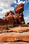 Red Sandstone Monolith Rock In Mojave Desert Nevada