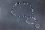 Empty cloud bubbles on a blackboard