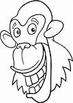 cartoon illustration of funny chimpanzee ape for coloring book