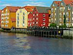 Trondheim old construction over the river