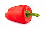 Red ripe pepper isolated on white background