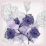 vector  background with abstract flowers, gradient  mesh, eps 10
