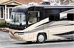 Luxury on wheels, large recreational vehicle ready to go.