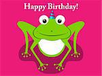 Vector greeting card with frog