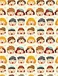 seamless child face pattern