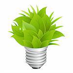 Eco Energy Concept, Ecology Bulb, Isolated On White Background, Vector Illustration